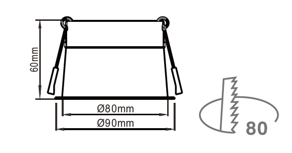 Recessed Mounting Ring c/o 80mm